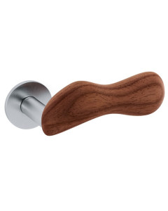 Olivari durų rankena Chelsia Wood su riešutmedžiu, matinio chromo padengimo